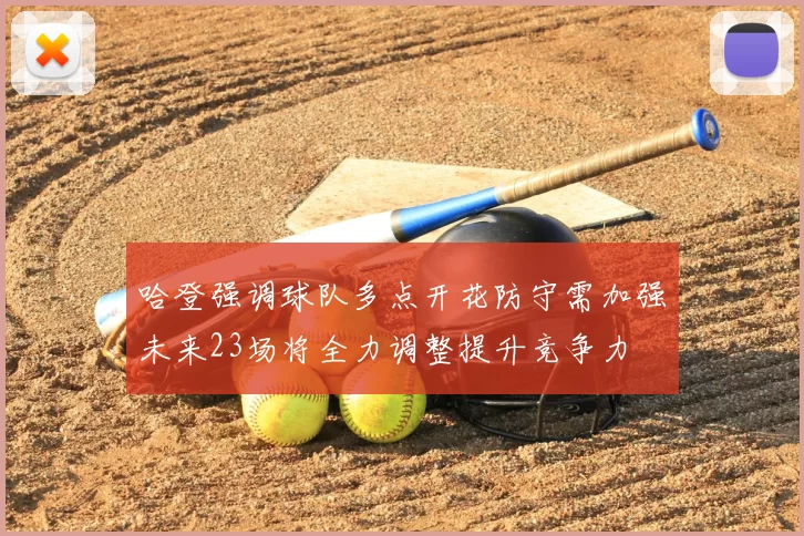 哈登强调球队多点开花防守需加强未来23场将全力调整提升竞争力